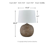 Neavesboro 2-Piece Table Lamp Set in Antique Brown/White - PKG019347