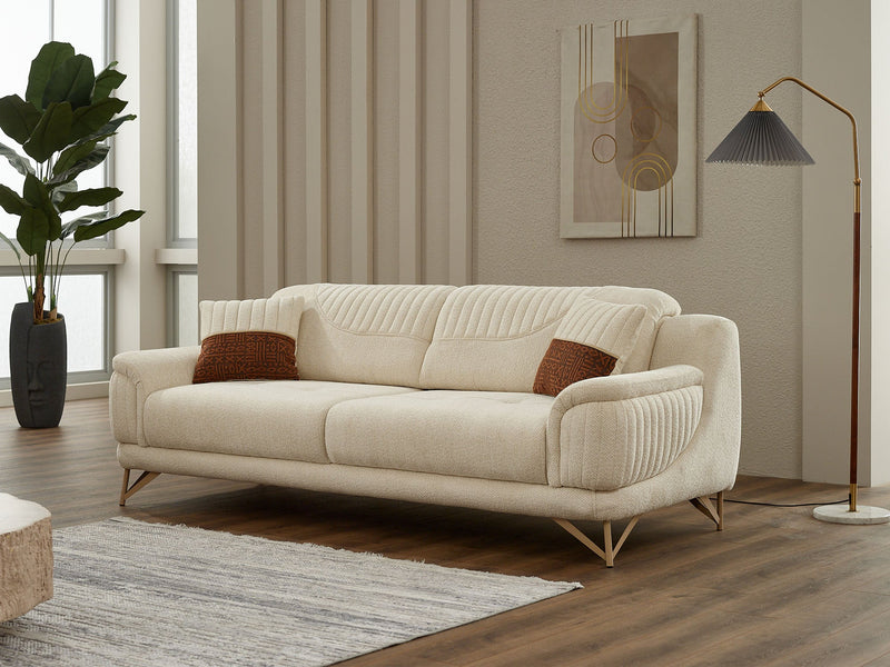 Nebella 3-pieces (Sofa & Loveseat & Chair) Livingroom in Brown - Cream - 200-SIM-CALVE03-CALVE10-321