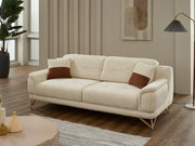 Nebella 3-pieces (Sofa & Loveseat & Chair) Livingroom in Light Grey - Grey - 200-SIM-CALVE16-CALVE18-321