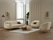 Nebella 3-pieces (Sofa & Loveseat & Chair) Livingroom in Light Grey - Grey - 200-SIM-CALVE16-CALVE18-321