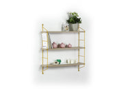 Neelix Triple Shelf in Walnut-Yellow - 760-NEE-MT191102