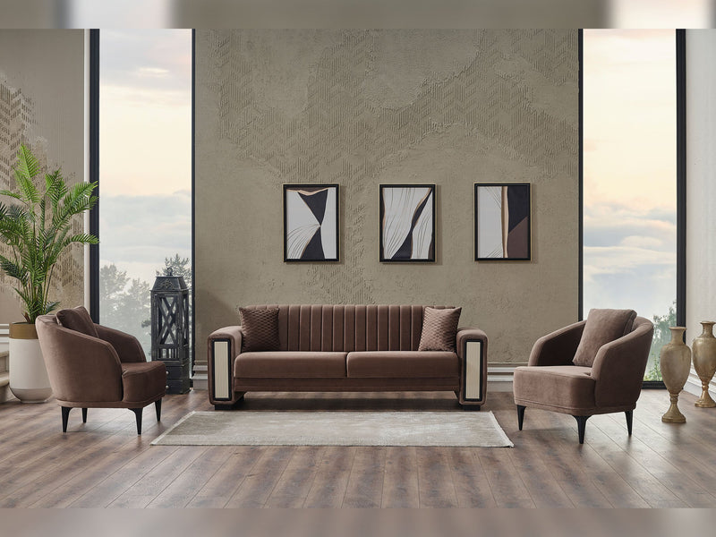Nefes 3-pieces (Sofa & Loveseat & Chair) Livingroom in Brown - 200-SER-NEF-PINAR21-321