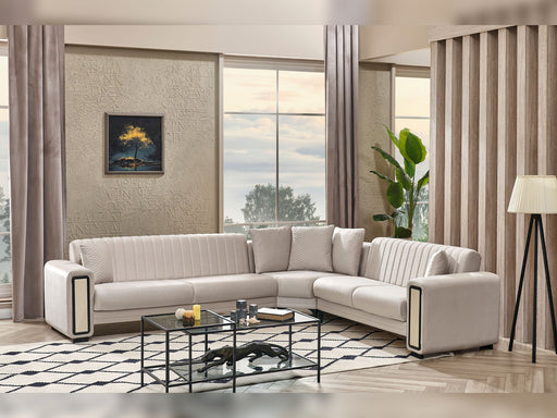 Nefes Sectional Sofa in Cream - 200-SER-NEF-VELVET938-S
