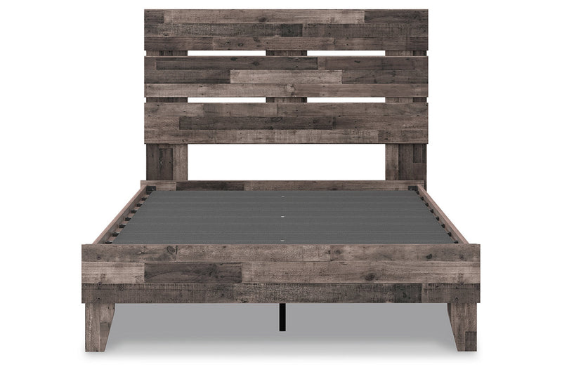 Neilsville Multi Gray Full Panel Platform Bed - Gate FurnitureFull Bed