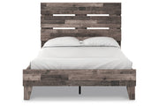 Neilsville Multi Gray Full Panel Platform Bed - Gate FurnitureFull Bed