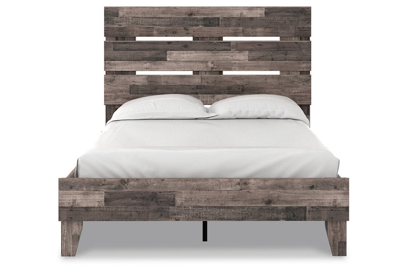 Neilsville Multi Gray Full Panel Platform Bed - Gate FurnitureFull Bed