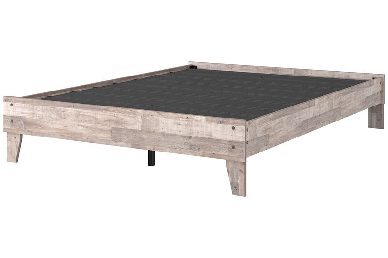 Neilsville Whitewash Queen Platform Bed - Gate FurnitureQueen Bed