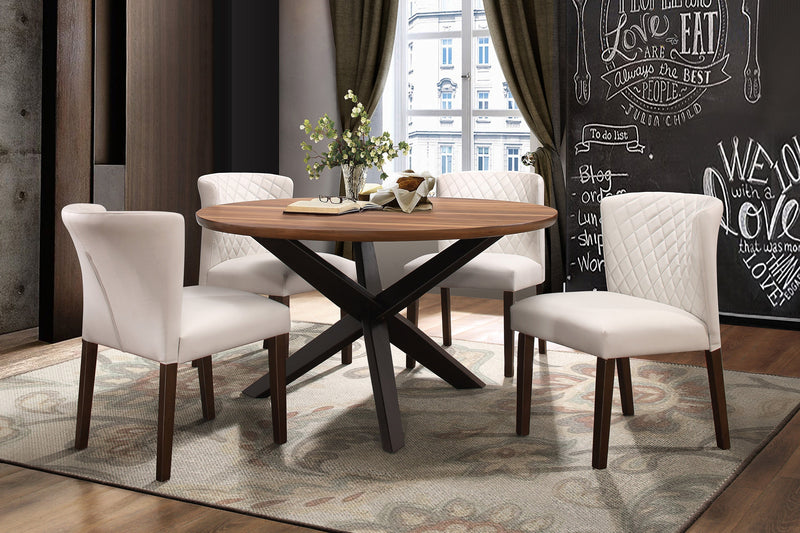 Nelina Walnut/Espresso Round Dining Set - Gate FurnitureDining Room Set