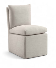 Nelori Linen Textured Performance Fabric Upholstered Dining Chair in Beige, Set of 2 - 11097Beige-C