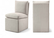 Nelori Linen Textured Performance Fabric Upholstered Dining Chair in Beige, Set of 2 - 11097Beige-C