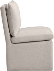 Nelori Linen Textured Performance Fabric Upholstered Dining Chair in Beige, Set of 2 - 11097Beige-C