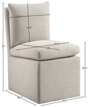 Nelori Linen Textured Performance Fabric Upholstered Dining Chair in Beige, Set of 2 - 11097Beige-C