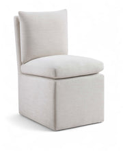 Nelori Linen Textured Performance Fabric Upholstered Dining Chair in Cream, Set of 2 - 11097Cream-C