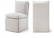 Nelori Linen Textured Performance Fabric Upholstered Dining Chair in Cream, Set of 2 - 11097Cream-C