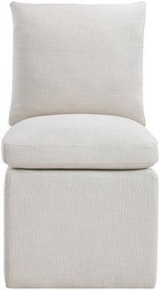 Nelori Linen Textured Performance Fabric Upholstered Dining Chair in Cream, Set of 2 - 11097Cream-C