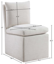 Nelori Linen Textured Performance Fabric Upholstered Dining Chair in Cream, Set of 2 - 11097Cream-C