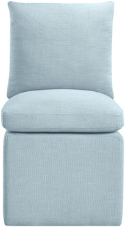 Nelori Linen Textured Performance Fabric Upholstered Dining Chair in Light Blue, Set of 2 - 11097LtBlu-C