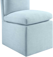 Nelori Linen Textured Performance Fabric Upholstered Dining Chair in Light Blue, Set of 2 - 11097LtBlu-C
