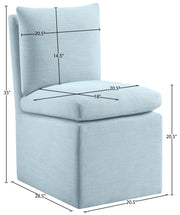 Nelori Linen Textured Performance Fabric Upholstered Dining Chair in Light Blue, Set of 2 - 11097LtBlu-C