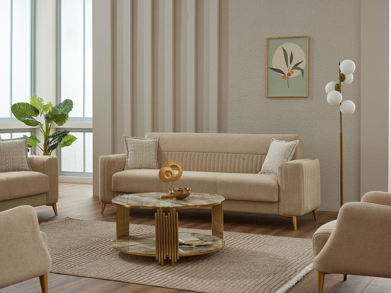 Neo 3-pieces (Sofa & Loveseat & Chair) Livingroom in Beige - 200-SIM-NEO-GIRNE03-321