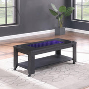 Neo - Black Coffee Table with Storage Shelf and Multi Color LED - T200-C