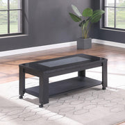 Neo - Black Coffee Table with Storage Shelf and Multi Color LED - T200-C