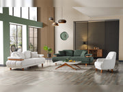 Neo Mustang 4-pieces (2 Sofa & 2 Chair) Livingroom in Cream - Anthracite - 200-ELIF-NEOM-A183-3311