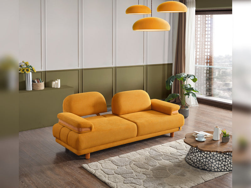 Neo Mustang 4-pieces (2 Sofa & 2 Chair) Livingroom in White - Green - 200-ELIF-NEOM-A187-3311