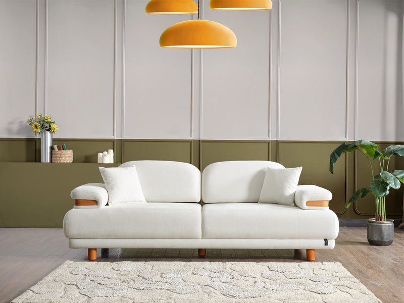 Neo Mustang 4-pieces (2 Sofa & 2 Chair) Livingroom in White - Yellow - 200-ELIF-NEOM-A185-3311