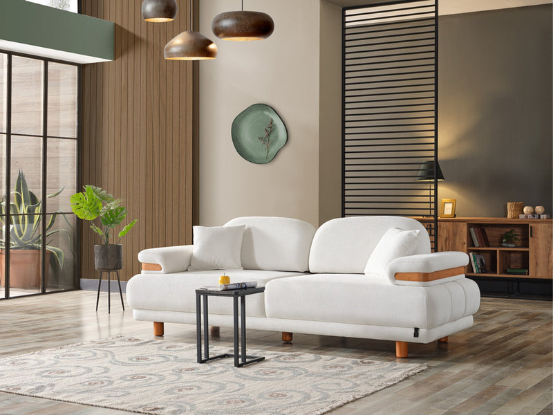 Neo Mustang 4-pieces (2 Sofa & 2 Chair) Livingroom in White - Yellow - 200-ELIF-NEOM-A185-3311