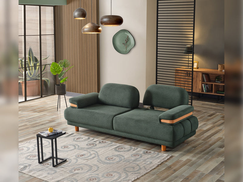 Neo Mustang Convertible Sofa in Green - 200-ELIF-NEOM-A187-3
