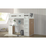 Nerice Twin Loft Bed W/Desk & Wardrobe - 38055
