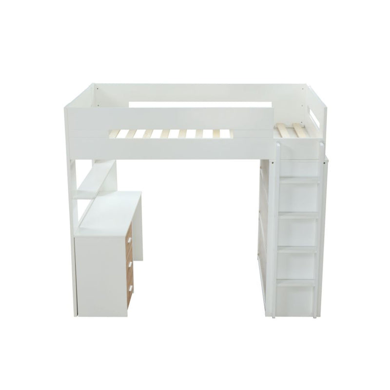 Nerice Twin Loft Bed W/Desk & Wardrobe - 38055