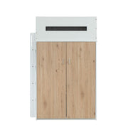 Nerice Twin Loft Bed W/Desk & Wardrobe - 38055