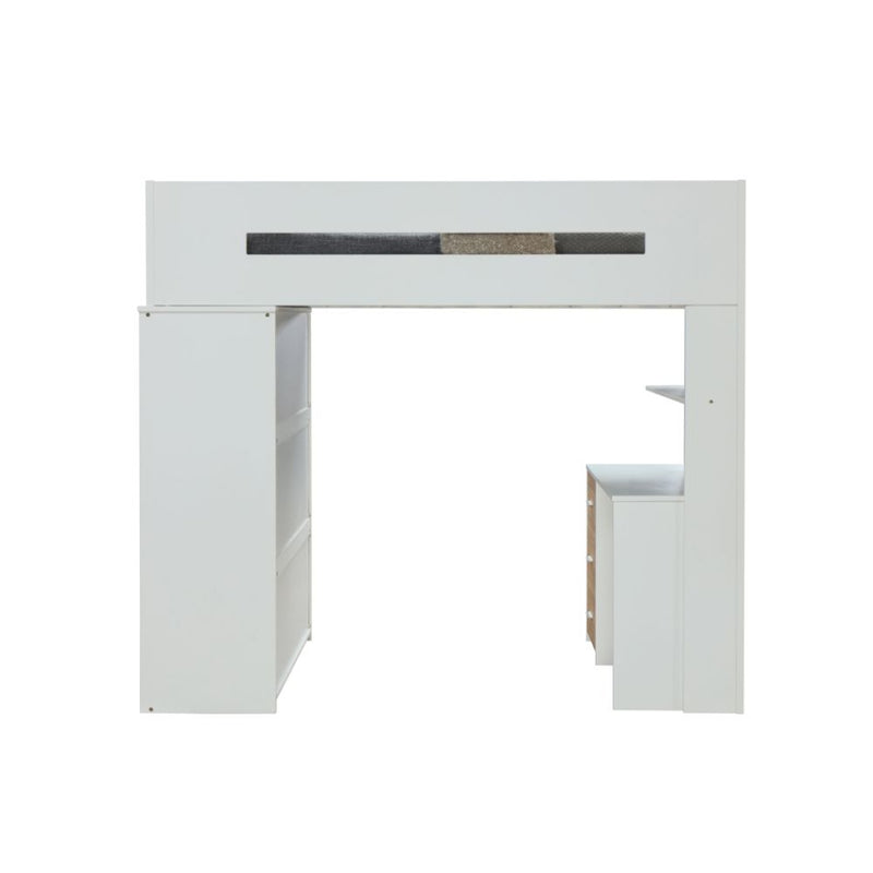 Nerice Twin Loft Bed W/Desk & Wardrobe - 38055