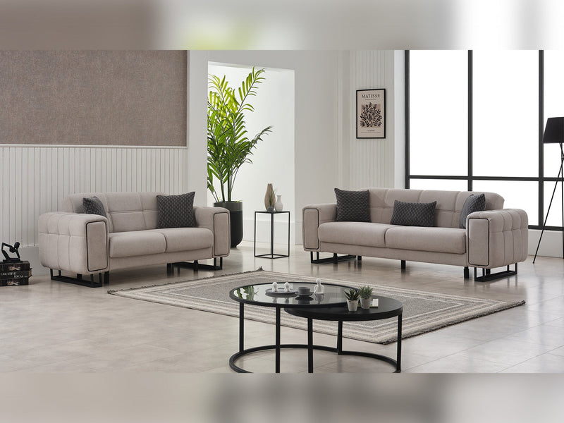 Nero 3-pieces (Sofa & Loveseat & Chair) Livingroom Set Light Grey in Light Grey - 101-NER-GIR02-321