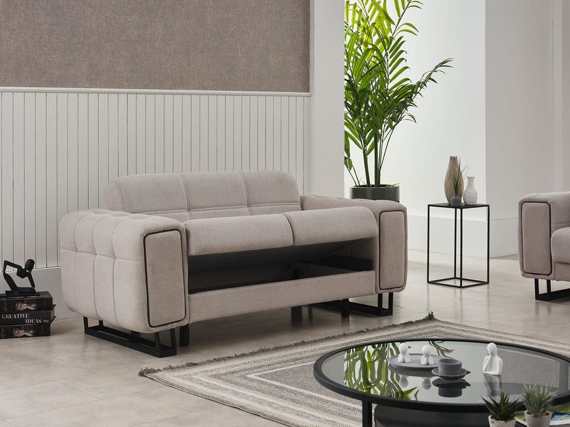 Nero 3-pieces (Sofa & Loveseat & Chair) Livingroom Set Light Grey in Light Grey - 101-NER-GIR02-321