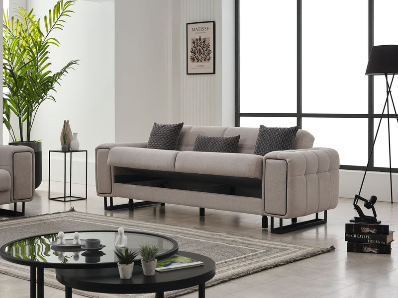 Nero 3-pieces (Sofa & Loveseat & Chair) Livingroom Set Light Grey in Light Grey - 101-NER-GIR02-321