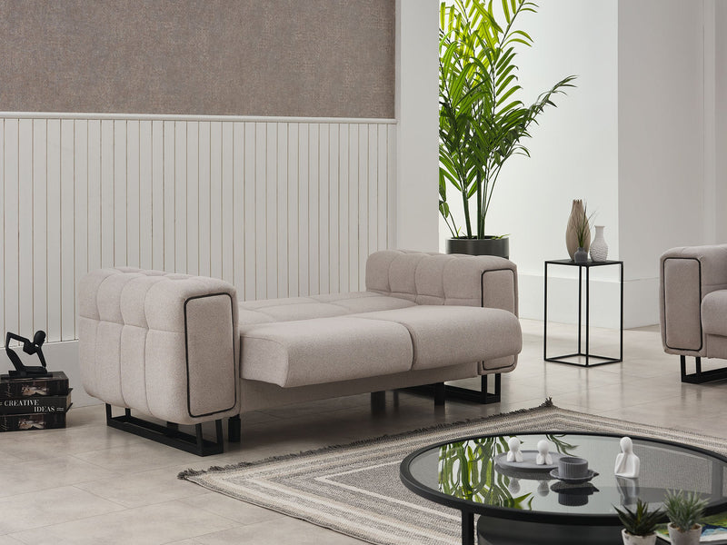 Nero Convertible Loveseat Light Grey in Light Grey - 101-NER-GIR02-2