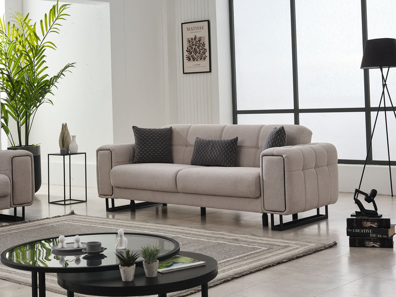 Nero Convertible Sofa Light Grey in Light Grey - 101-NER-GIR02-3