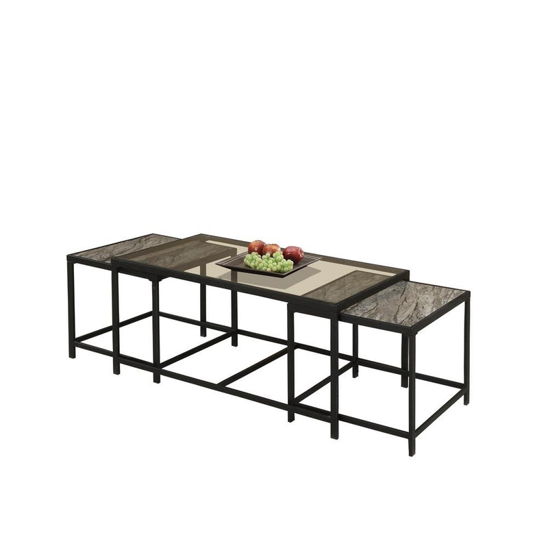 Nest - 3PC Coffee Table Set, Occasional, Brown Box: 1 of 1 Each - T616-3PC-Set
