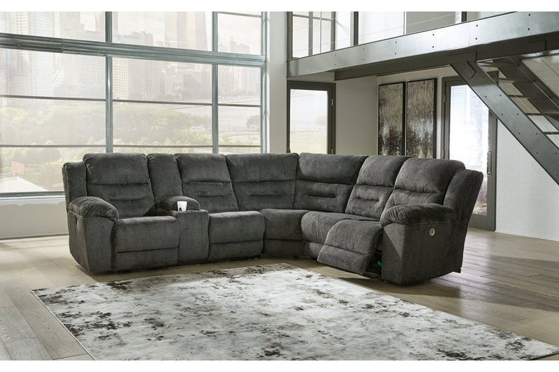 Nettington Smoke 3 - Piece Power Reclining Sectional - Gate FurniturePower Reclining Sectional