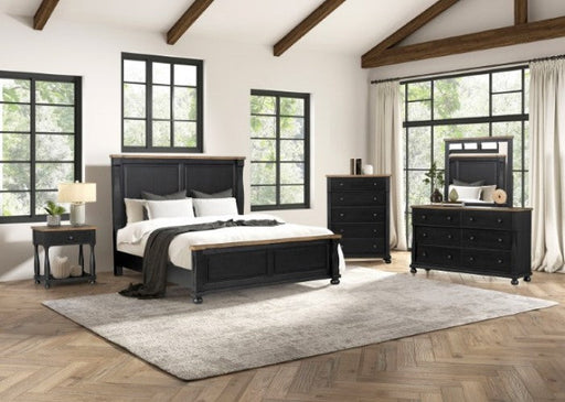 Neue Mills Farmhouse Black/Rustic Oak Chest - FM79009BK-C