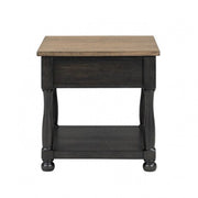 Neue Mills Weathered Black/Brown End Table - FM40009BK-E