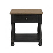Neue Mills Weathered Black/Brown End Table - FM40009BK-E