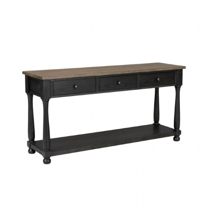 Neue Mills Weathered Black/Brown Sofa Table - FM40009BK-S