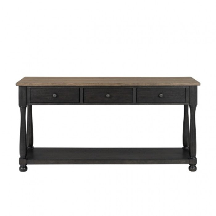 Neue Mills Weathered Black/Brown Sofa Table - FM40009BK-S
