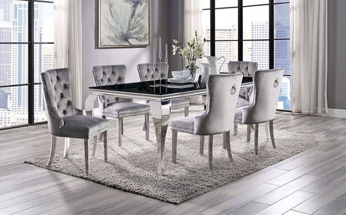 Neuveville Black/Chrome Dining Table - CM3903BK-T-TABLE