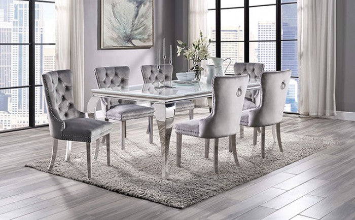 Neuveville White/Chrome Dining Table - CM3903WH-T-TABLE
