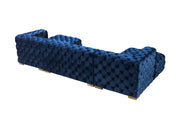 Neva Blue Velvet Double Chaise 138" Sectional [ETA: 8/23] - Gate FurnitureSectional